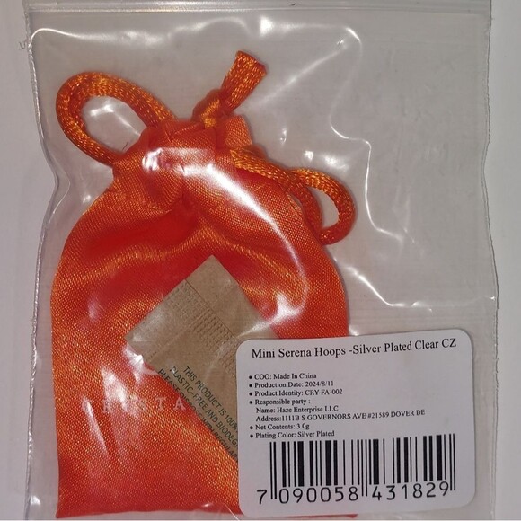 Crystal Haze Women's Rare Limited Edition Mini Serena Hoop Earrings Silver NWT - Picture 8 of 10